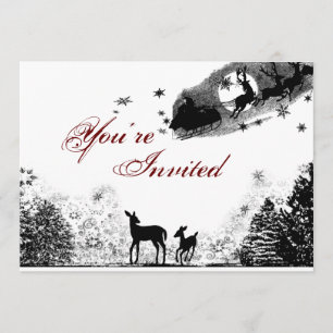 Invitation Baby shower de Noël de Woodland Deer et Père Noël
