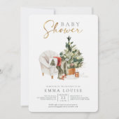 Invitation Baby shower de Noël d'hiver (Devant)