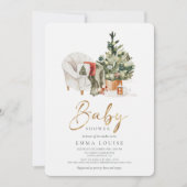 Invitation Baby shower de Noël d'hiver (Devant)