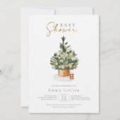 Invitation Baby shower de Noël d'hiver (Devant)