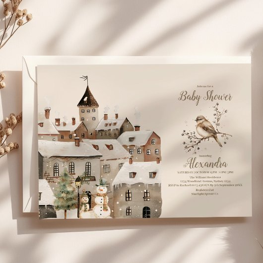 Invitation Baby shower de Noël d'hiver de Boho