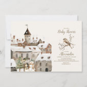 Invitation Baby shower de Noël d'hiver de Boho (Devant)