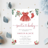 Invitation Baby shower de Noël d'hiver de père Noël