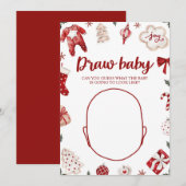 Invitation Baby shower de Noël d'hiver Dessinez le jeu de béb (Devant / Derrière)