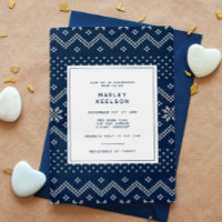 Baby shower de Noël du garçon Knit d'hiver bleu