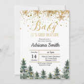 Invitation Baby shower de Noël hiver (Devant)
