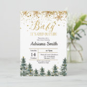 Invitation Baby shower de Noël hiver (Debout devant)