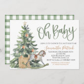 Invitation Baby shower de Noël Hygge (Devant / Derrière)