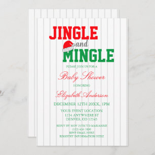 Invitation Baby shower de Noël Jingle et Mingle
