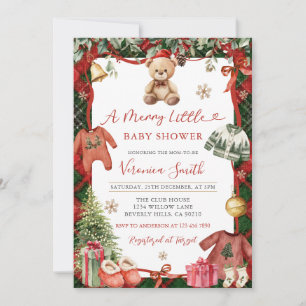 Invitation Baby Shower de Noël Merry Little en hiver