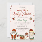 Invitation Baby shower de Noël mignon (Devant)