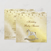 Invitation Baby shower de Noël Neutre du Cheval Rocheux (Devant / Derrière)