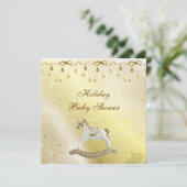 Invitation Baby shower de Noël Neutre du Cheval Rocheux (Debout devant)