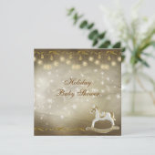 Invitation Baby shower de Noël Neutre du Cheval Rocheux (Debout devant)