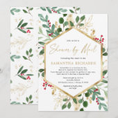 Invitation Baby shower de Noël par Mail aquarelle élégante (Devant / Derrière)