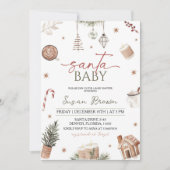 Invitation Baby shower de Noël Père Noël Baby (Devant)