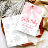 Invitation Baby shower de Noël Pink Bow