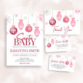 Invitation Baby shower de Noël pour bébé Girl Père Noël