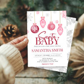 Invitation Baby shower de Noël pour bébé Girl Père Noël