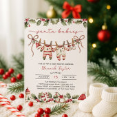 Invitation Baby shower de Noël pour bébé Twins Père Noël