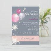 Invitation Baby shower de Noël pour fille (Debout devant)
