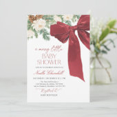 Invitation Baby shower de Noël Red Bow (Debout devant)