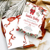 Invitation Baby shower de Noël Red Père Noël