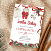 Invitation Baby shower de Noël Red Père Noël