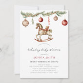 Invitation Baby shower de Noël Rocse Horse (Devant)