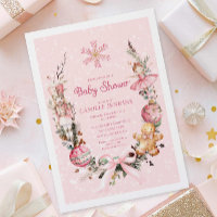 Baby shower de Noël rose