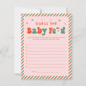 Invitation Baby shower de Noël rose Baby Food Game Card (Devant)