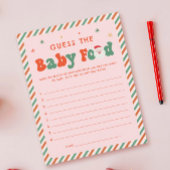 Invitation Baby shower de Noël rose Baby Food Game Card