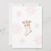 Invitation Baby shower de Noël rose pour les filles (Dos)