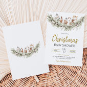 Invitation Baby Shower de Noël Rustique