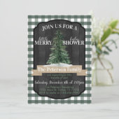 Invitation Baby shower de Noël rustique (Debout devant)