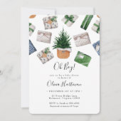 Invitation Baby shower de Noël rustique bleu hiver (Devant)