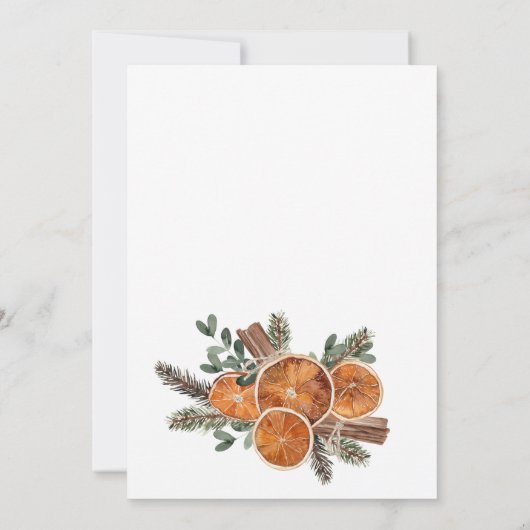 Invitation Baby shower de Noël rustique Citrus Pine (Dos)