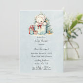 Invitation Baby shower de Noël Teddy Bear (Debout devant)