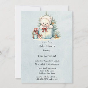 Invitation Baby shower de Noël Teddy Bear
