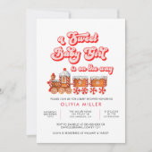 Invitation Baby shower de Noël Watercolor moderne (Devant)