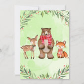 Invitation Baby shower de Noël Woodland (Dos)