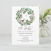 Invitation Baby shower de Noël Wreath Berry (Debout devant)