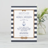 Invitation Baby shower de noeud d'infini marine bleu marine (Debout devant)