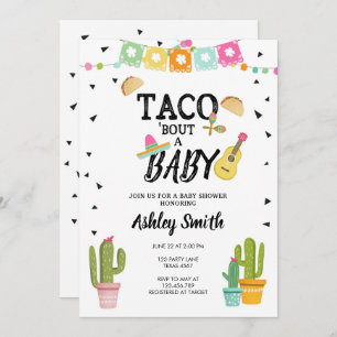 Invitation Baby shower de noir de cactus d'amour d'accès de