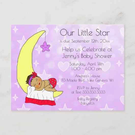 Invitation Baby shower de notre petite étoile (Devant)