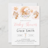 Invitation Baby shower de nuage d'ours (Devant)