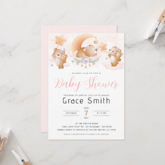 Invitation Baby shower de nuage d'ours