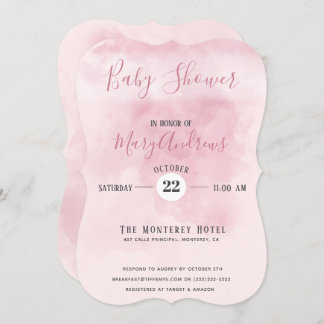 Invitation Baby shower de nuage rose