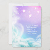 Invitation Baby shower de nuages Whimsical violet rose étince (Dos)