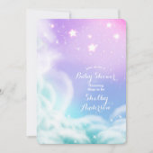 Invitation Baby shower de nuages Whimsical violet rose étince (Devant)